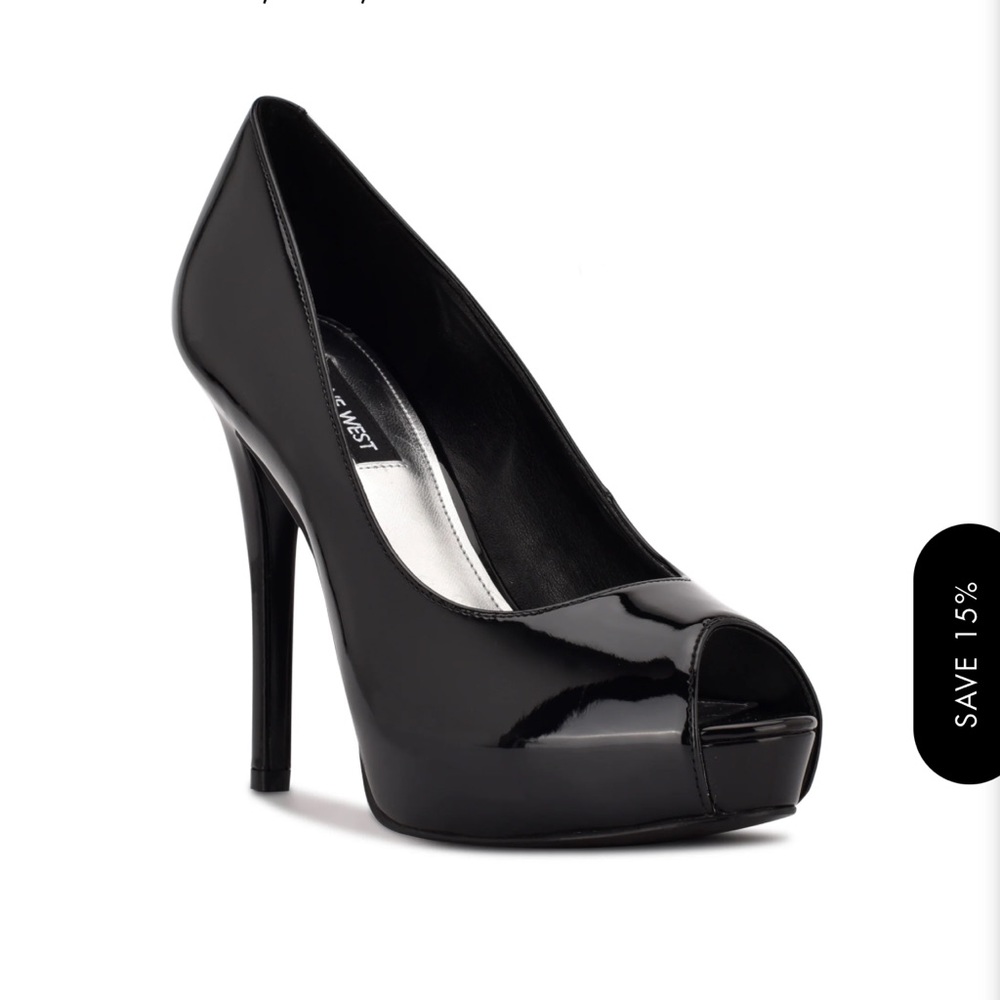 Nine West Black Peep Toe Pumps size 7